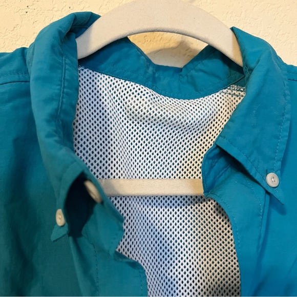 Columbia Teal Blue Button Down Fishing Shirt - Picture 4 of 8
